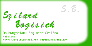 szilard bogisich business card