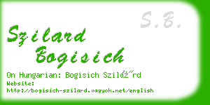 szilard bogisich business card